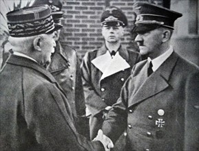 Adolf Hitler meets with Philippe Petain