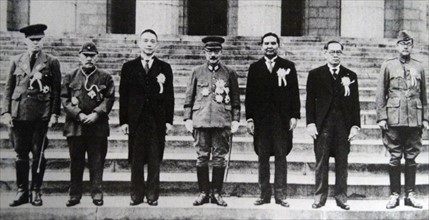 General Tojo and the leaders of the puppet government