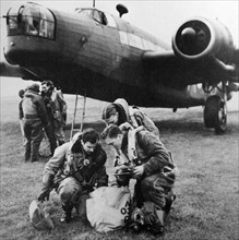 B-17 bombers returned from a mission over Germany