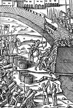 15th Century woodcut depicting new weaponry