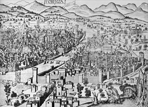 Woodcut depicting Florence during the 15th Century