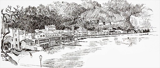Illustration of coast of Monaco 1880