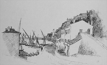 local French fishing village in the south of France c1884