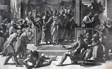 The death of Ananias by Ugo de Carpi