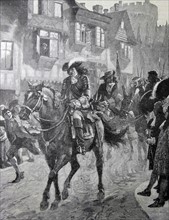 James II of Expand 1633-1701: reigned 1685-88. James arriving in Dublin after the defeat of his troops at the Battle of the Boyne