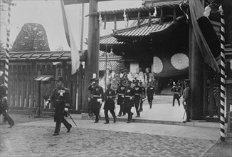Japan - officers visiting Yasukuni Shrine on festival.