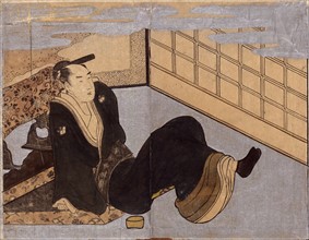 A man reclining by Utamaro Kitagawa