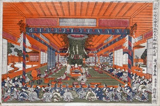 Perspective picture of the Daidai Kagura performance at the two sites