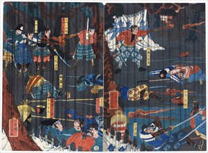 Scene from a Soga play by Yoshikazu Utagawa