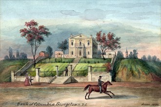 19th century painting of the Bank of Columbia
