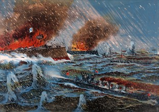 Japanese naval forces fighting the Russian Men-of-war
