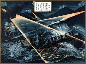 Japanese troops attempting to blockade Port Arthur
