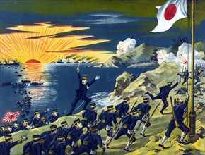 Japanese Second Army landing on the Liaodong Peninsula.