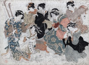 seven women portraying the seven sages of the bamboo grove