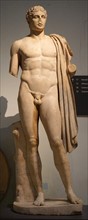 Marble sculpture of a young male athlete