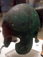 Bronze helmet used during the Peloponnesian War