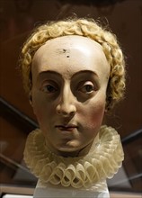 Wooden head of Queen Elizabeth I of England