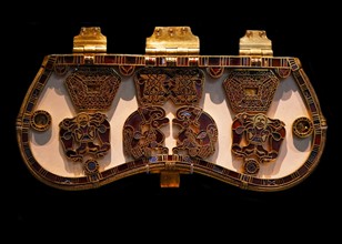 Gold and inlaid buckle from Anglo Saxon treasure hoard