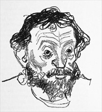 Charcoal portrait of Ernst Barlach