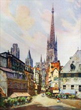 Painting of Rouen by Margaret Dovaston