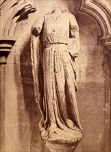 a medieval figure of a woman that now stands at Winchester Cathedral