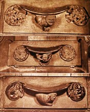 carved misericords in the choir stalls of Winchester Cathedral