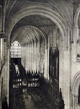 the interior of Winchester Cathedral