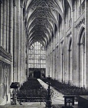 the interior of Winchester Cathedral