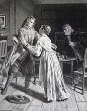 A scene between a woman and a man by Frederick Wilton Litchfield