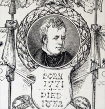 Engraved portrait of Walter Scott
