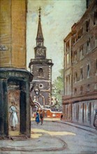 Coloured sketch of St James's Church