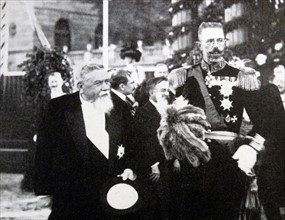 Photograph of President Clément Armand Fallières and King Gustaf V of Sweden in Stockholm