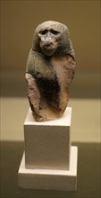 Glazed stone figurine of the Egyptian god Thoth