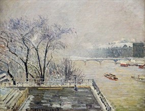 The Louvre under Snow' by Camille Pissarro