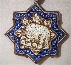 Lustre star tiles with blue borders