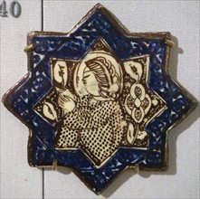 Lustre star tiles with blue borders