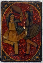 playing card from the Qajar Dynasty. Dated 19th Century