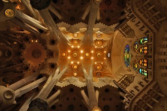 Details from the interior of the Basílica i Temple Expiatori de la Sagrada Família