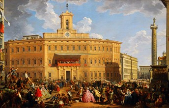 The Lottery in Piazza di Montecitorio' by Giovanni Paolo Panini