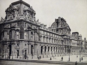 Print showing the exterior of The Louvre Palace