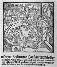 Woman lying on her death bed