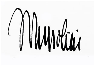 Signature of Benito Mussolini