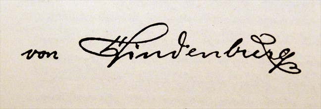 Signature of Paul von Hindenburg