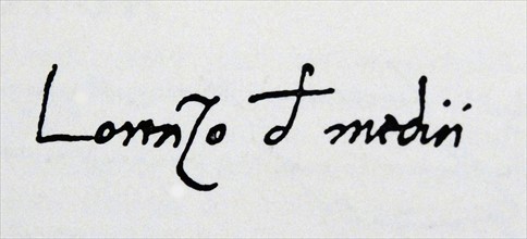 Signature of Lorenzo de' Medici
