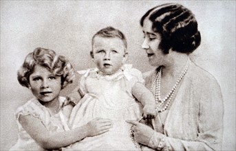 Queen Elizabeth The Queen Mother with Princess Elizabeth and Margaret