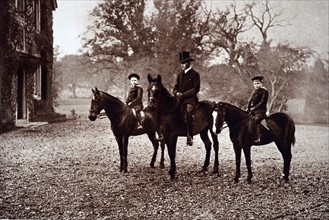 Prince Albert and Prince Edward riding in Windsor Park