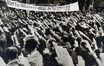 German- Austrian demonstration against Schuschnigg in a National Socialist