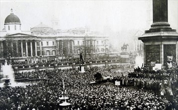 Hunger march in Trafalgar Square