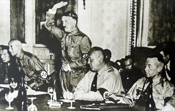 Nazi officer pledging their allegiance to Adolf Hitler