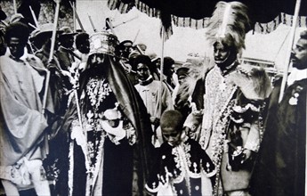 Haile Selassie in crowning robes